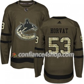 Adidas Maillot de Hockey Vancouver Canucks Bo Horvat 53 2017-2018 Camo Vert Authentic - Homme